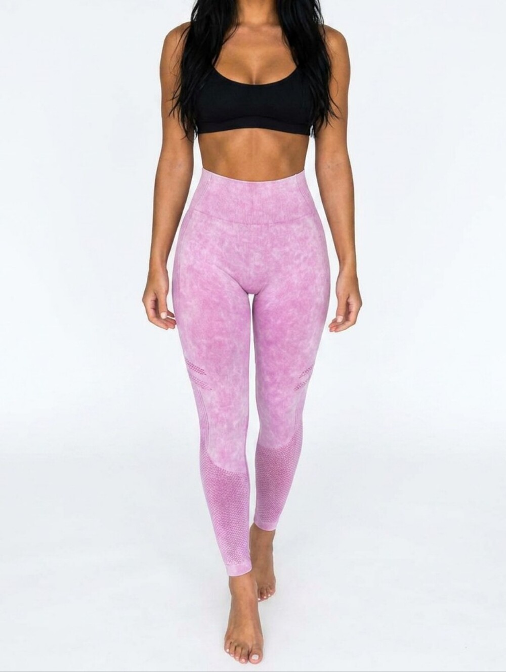 Tie Dye Seamless Scrunch Butt Pink Leggings NWOT